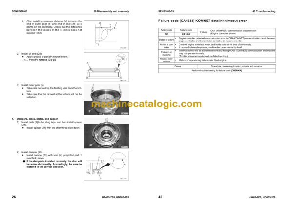 Komatsu HD465-7E0, HD605-7E0 Dump Truck Shop Manual (SEN01081-30) - Image 3