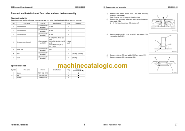 Komatsu HD465-7E0, HD605-7E0 Dump Truck Shop Manual (SEN01081-30) - Image 4