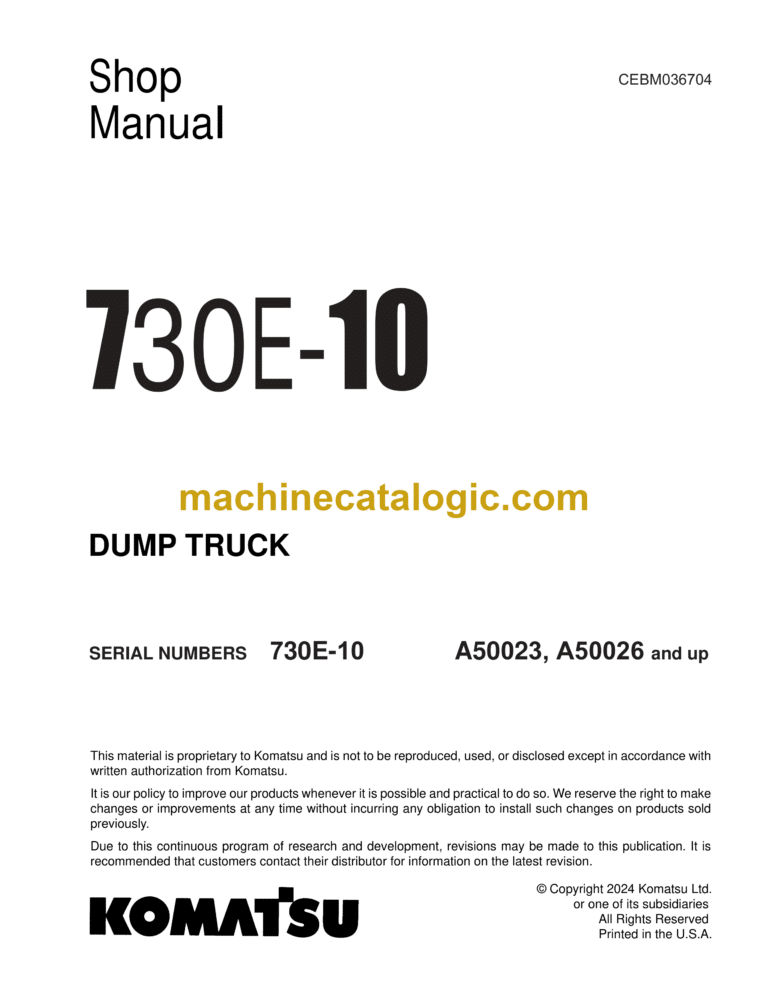 Komatsu 730E-10 Dump Truck Shop Manual (CEBM036704)