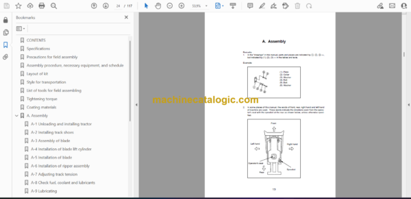 Komatsu D155A-6 Bulldozer Field Assembly Manual (GEN00078-08) - Image 2