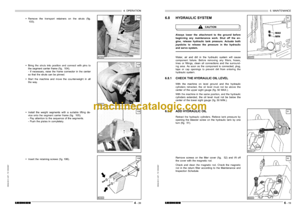 Liebherr RL 42B Litronic Pipe Layer Operating Manual - Image 4