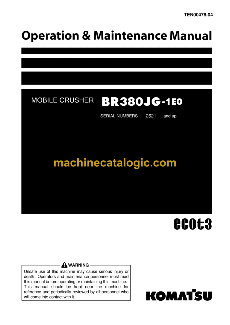 Komatsu BR5380JG-1E0 Mobile Crusher Operation and Maintenance Manual (TEN00476-04)