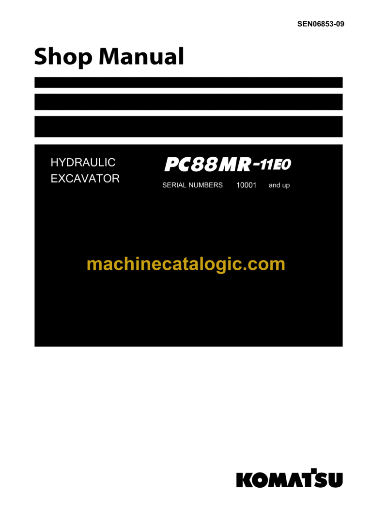 Komatsu PC88MR-11E0 Hydraulic Excavator Shop Manual (SEN06853-09)