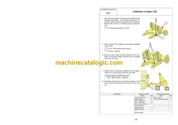 Komatsu D275AX-5E0 Bulldozer Field Assembly Manual (GEN00116-07) - Image 3