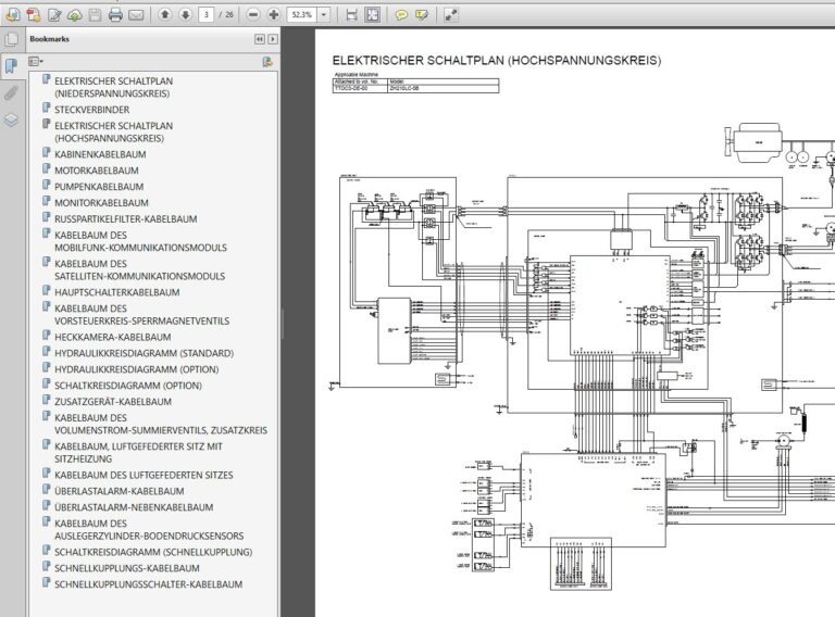 ZH210-5B, ZH210LC-5B Hybridbagger – Technisches Handbuch (Funktionsprinzip & Fehlersuche, Deutsch, PDF)