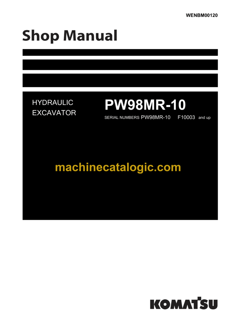 Komatsu PW98MR-10 Hydraulic Excavator Shop Manual (WENBM00120)