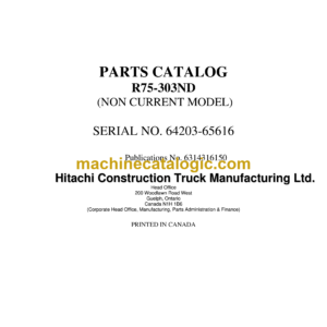 Hitachi R75-303ND Parts Catalog