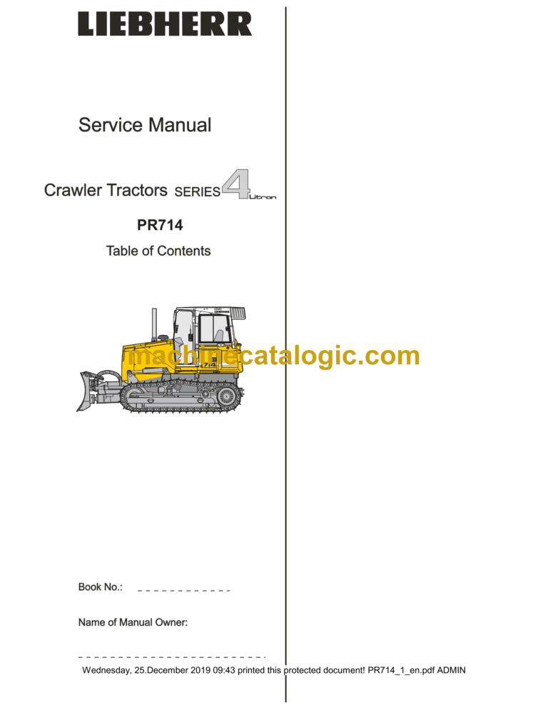 Liebherr PR 714 Series 4 Litronic Crawler Tractor Service Manual [PR714_1]