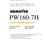 Komatsu PW160-7H Hydraulic Excavator Shop Manual (VEBM390100)