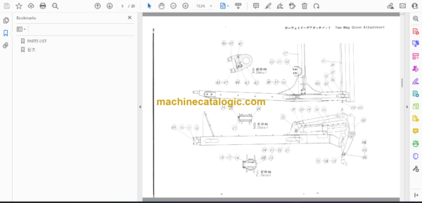 Hitachi T20BR Bulldozer Parts Catalog - Image 2