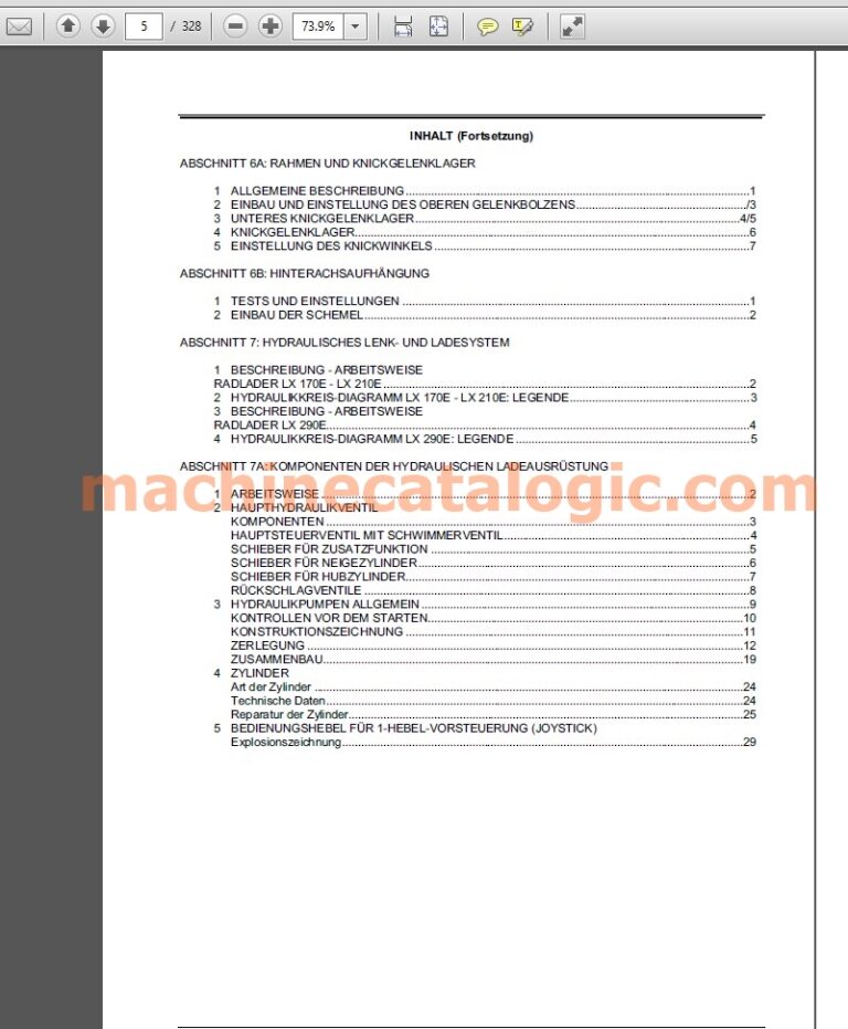 LX170E, LX210E, LX290E – Servicehandbuch