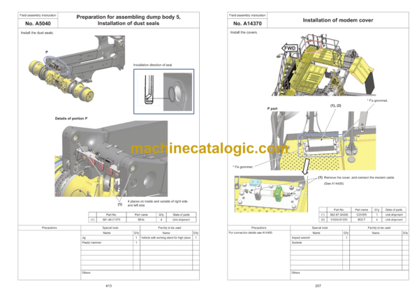 Komatsu HD1500-8 Dump Truck Field Assembly Manual (GEN00162-13) - Image 4