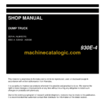 Komatsu 930E-4 Dump Truck Shop Manual (CEBM017910)