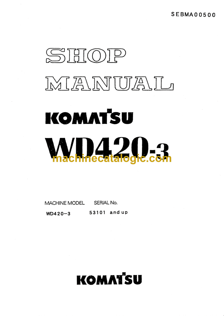 Komatsu WD420-3 Shop Manual (SEBMA00500)