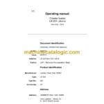 Liebherr LR 624 Litronic Type No.997 Crawler Loader Operating Manual (From SN 12474)