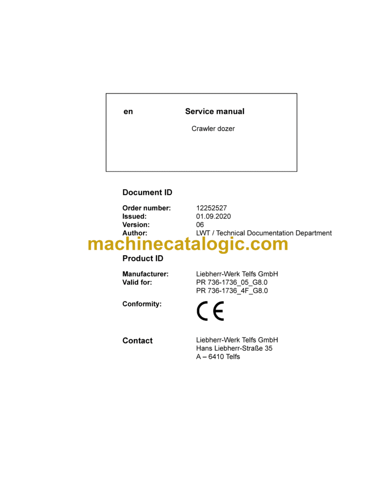Liebherr PR 736 Crawler Dozer Service Manual [1736_4F_05_G8.0]