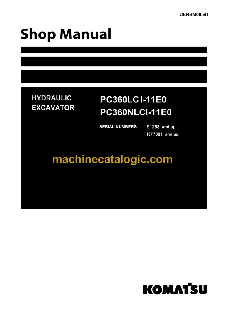 Komatsu PC360LCi-11E0 PC360NLCi-11E0 Hydraulic Excavator Shop Manual (UENBM00591)