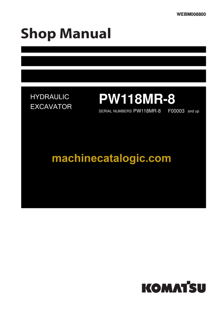 Komatsu PW118MR-8 Hydraulic Excavator Shop Manual (WEBM008800)