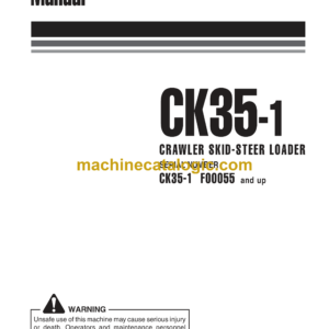 Komatsu CK35-1 Crawler Skid Steer Loader Operation and Maintenance Manual (WEAM008002)