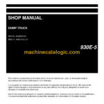 Komatsu 930E-5 Dump Truck Shop Manual (CEBM041301)