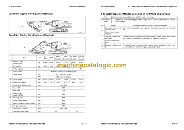 Komatsu PC360LC-11E0, PC360NLC-11E0, PC390HRD-11E0 Hydraulic Excavator Shop Manual (UENBM00760) - Image 3