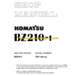 Komatsu BZ210-1 Mobile Soil Recycler Shop Manual (SEBM031101)