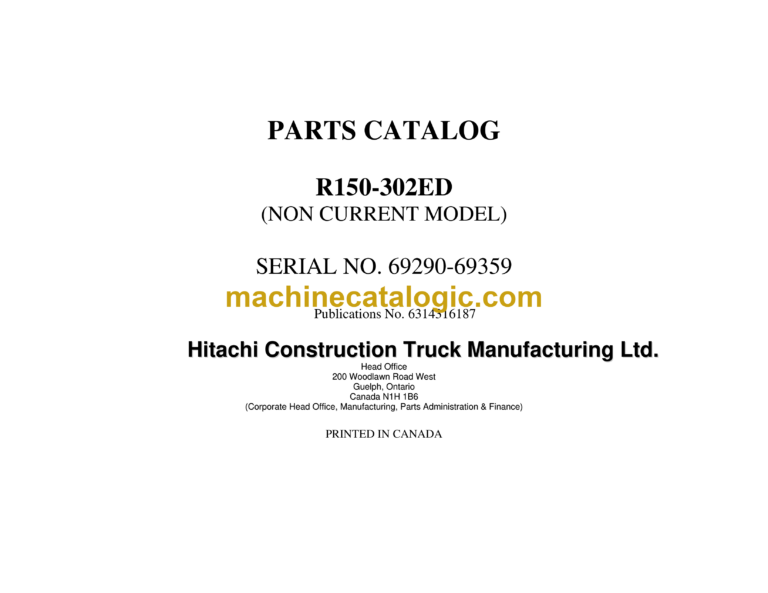 Hitachi R150-302ED Parts Catalog