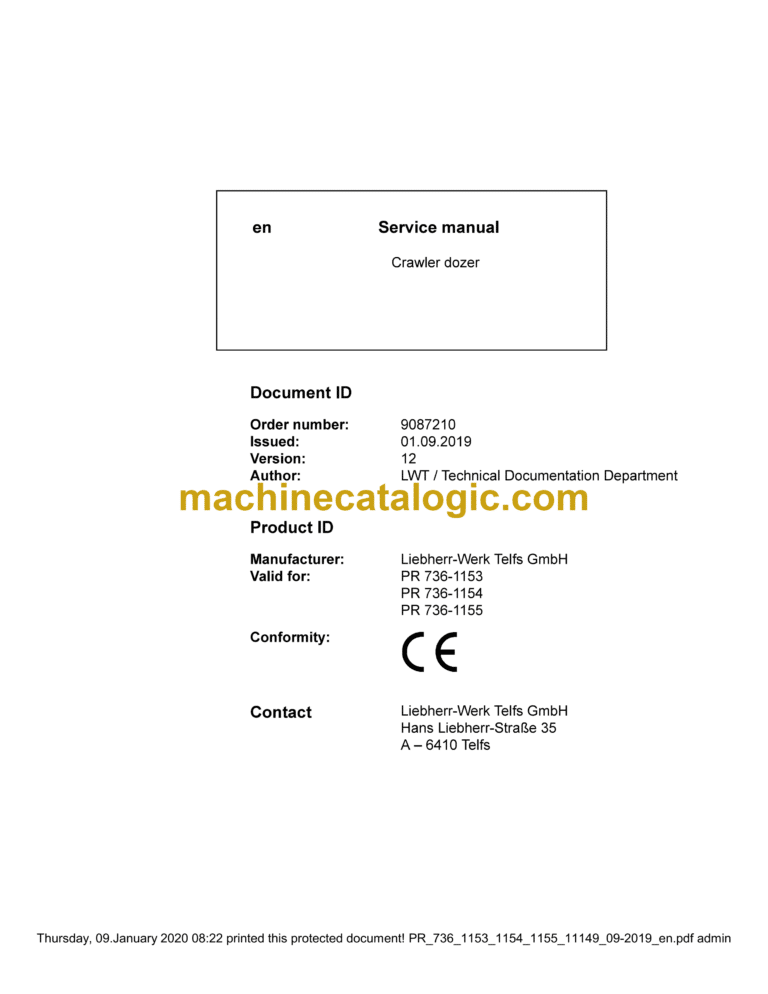 Liebherr PR 736 Crawler Dozer Service Manual [PR_736_1153_1154_1155_11149_09-2019]