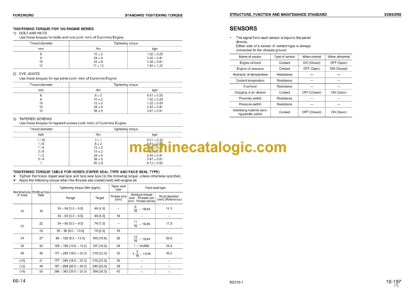 Komatsu BZ210-1 Mobile Soil Recycler Shop Manual (SEBM031101) - Image 3
