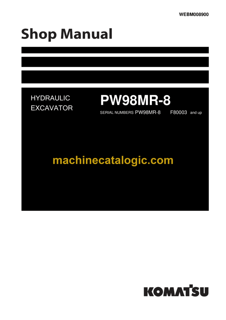 Komatsu PW98MR-8 Hydraulic Excavator Shop Manual (WEBM008900)