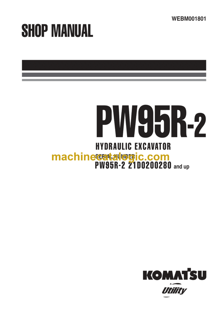Komatsu PW95R-2 Hydraulic Excavator Shop Manual (WEBM001801)