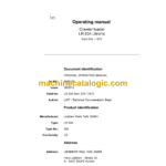 Liebherr LR 634 Litronic Type No.992 Crawler Loader Operating Manual (From SN 11673)