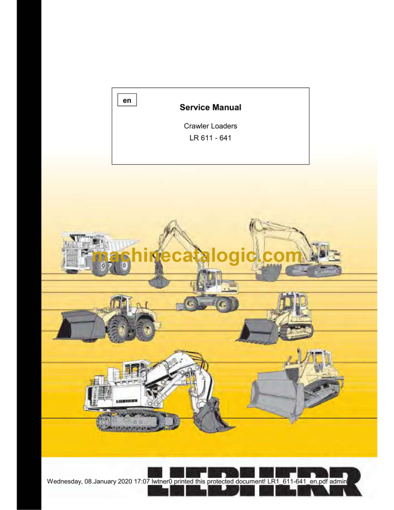 Liebherr LR 611, LR 641 Crawler Loader Service Manual [LR1_611-641]