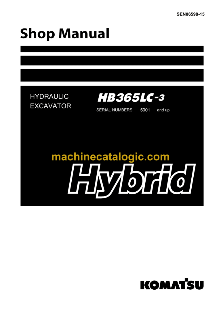 Komatsu HB365LC-3 Hydraulic Excavator Shop Manual (SEN06598-15)