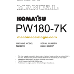 Komatsu PW180-7K Wheeled Excavator Shop Manual (UEBM002701)