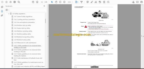 Liebherr LR 614 Litronic Type No.389 Crawler Loader Operating Manual (From SN 12210) (Id No. 9085067) - Image 2