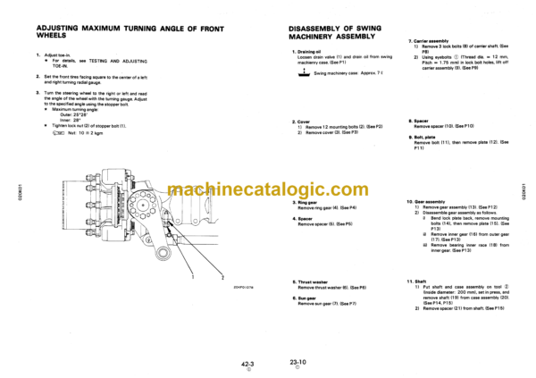 Komatsu PW210-1 Wheeled Excavator Shop Manual (SEBM020K0102) - Image 4