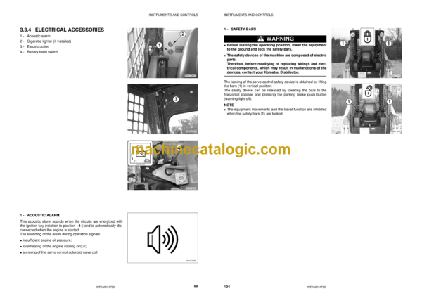 Komatsu SK820-5 Turbo Skid Steer Loader Operation and Maintenance Manual (WEAM014700) - Image 4