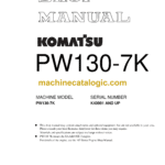 Komatsu PW130-7K Hydraulic Excavator Shop Manual (UEBM002800)