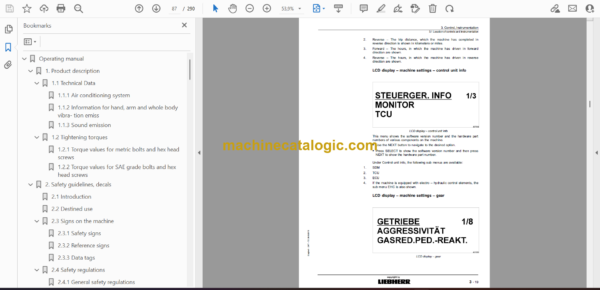 Liebherr PR714XL, PR714LGP Crawler Dozer Operating Manual (From SN 150490) - Image 2