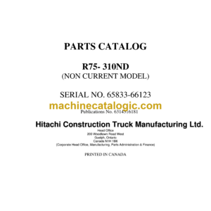 Hitachi R75-310ND Parts Catalog