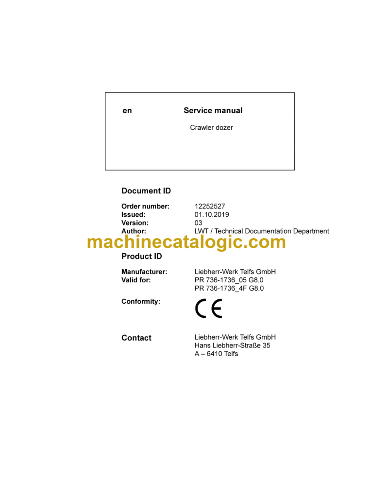 Liebherr PR 736 Crawler Dozer Service Manual [1736_4F_05_G8.0_16834_10-2019]