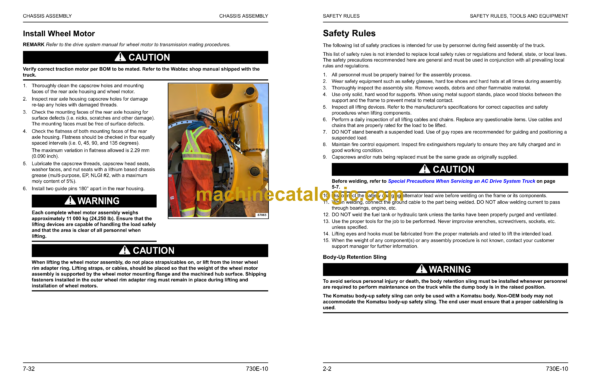 Komatsu 730E-10 Dump Truck Field Assembly Manual (CEAW012008) - Image 3