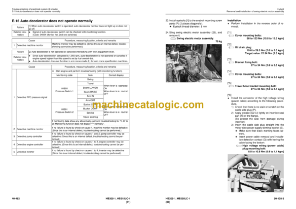 Komatsu HB205-1, HB215LC-1 Hydraulic Excavator Shop Manual (SEN05393-06) - Image 3