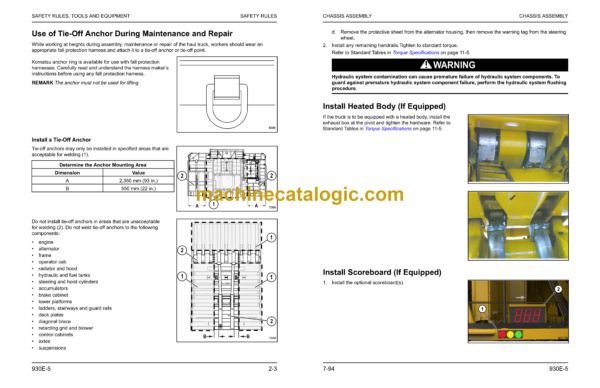 Komatsu 930E-5 Dump Truck Field Assembly Manual (CEAW011803) - Image 3