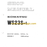 Komatsu WS23S-1 Motor Scraper Shop Manual (SEBM0287A04)