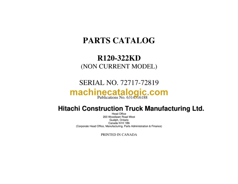 Hitachi R120-322KD Parts Catalog