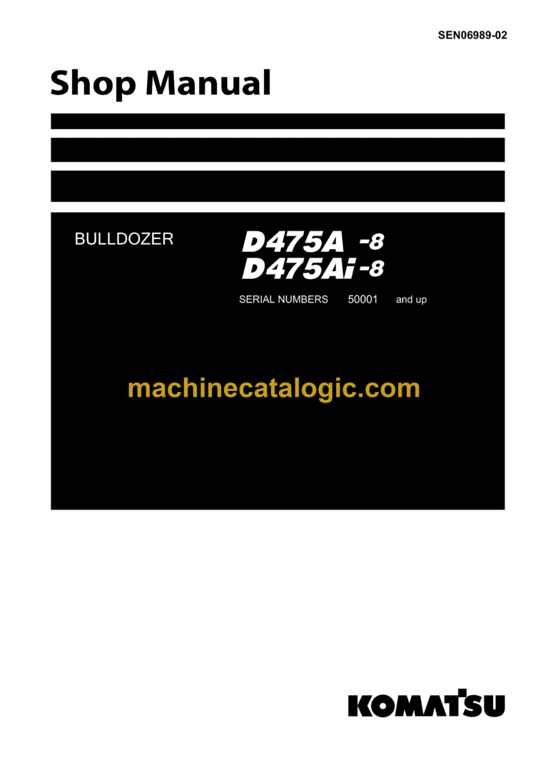 Komatsu D475A-8, D475Ai-8 Bulldozer Shop Manual (SEN06989-02)