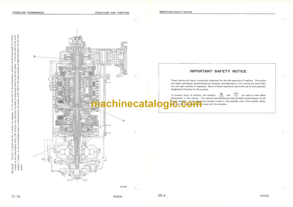 Komatsu WS23S-1 Motor Scraper Shop Manual (SEBM0287A04) - Image 4