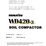Komatsu WD420-3 Soil Compactor Shop Manual (SEBMW01100)